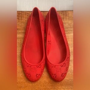 Authentic Gucci monogram GG logo Rubber Jelly Ballerina Ballet Shoes. Size 39